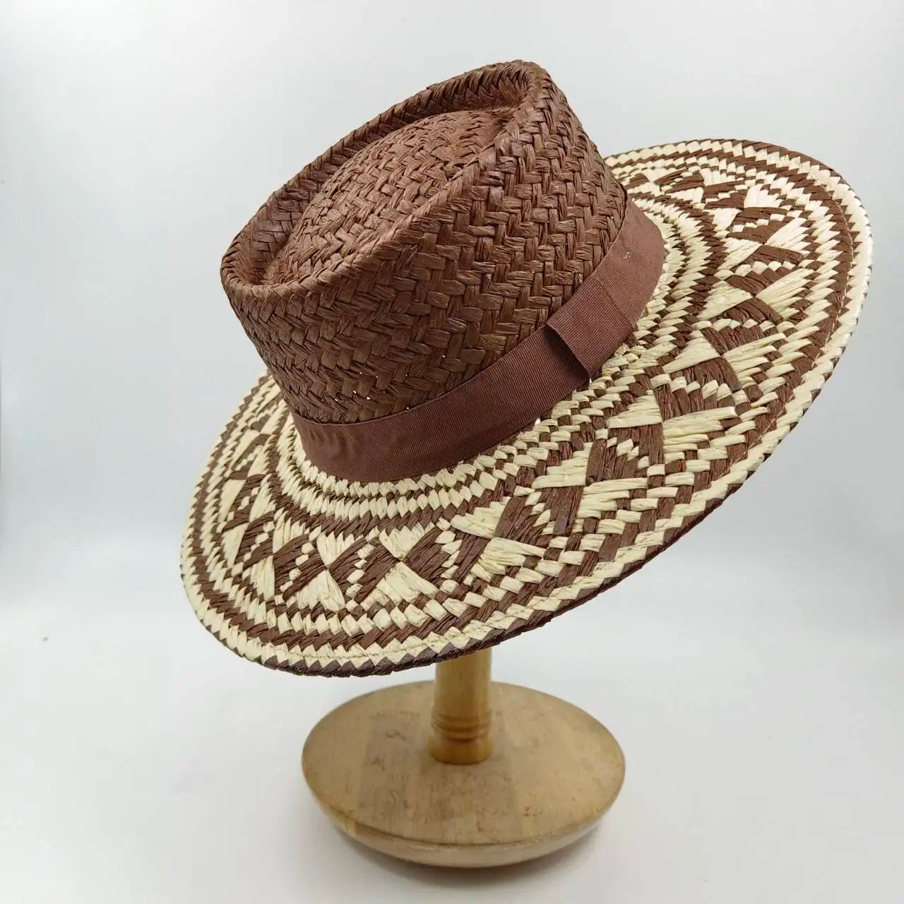 Women's Woven Straw Flat Brim Hat