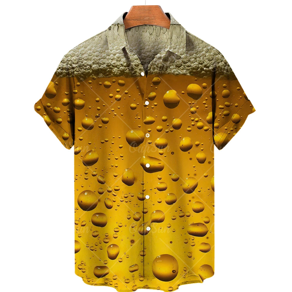 Men's Hawaiian Beer Print Shirt