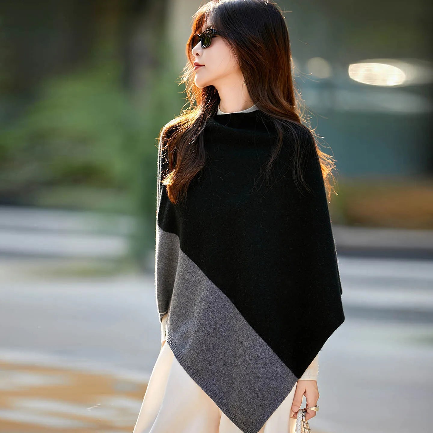 Women's Merino Wool Cloak Shawl