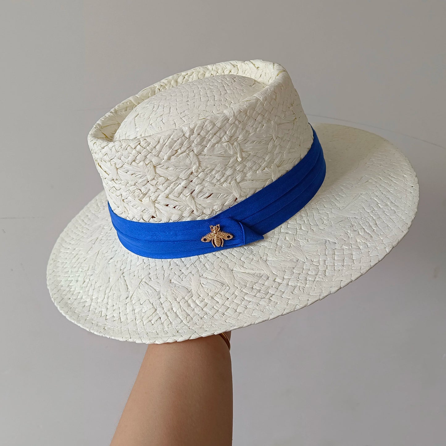 Women's Woven Straw Flat Brim Hat