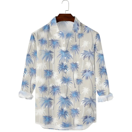 Men's Sunset Ombre Palm Print Hawaiian Shirt