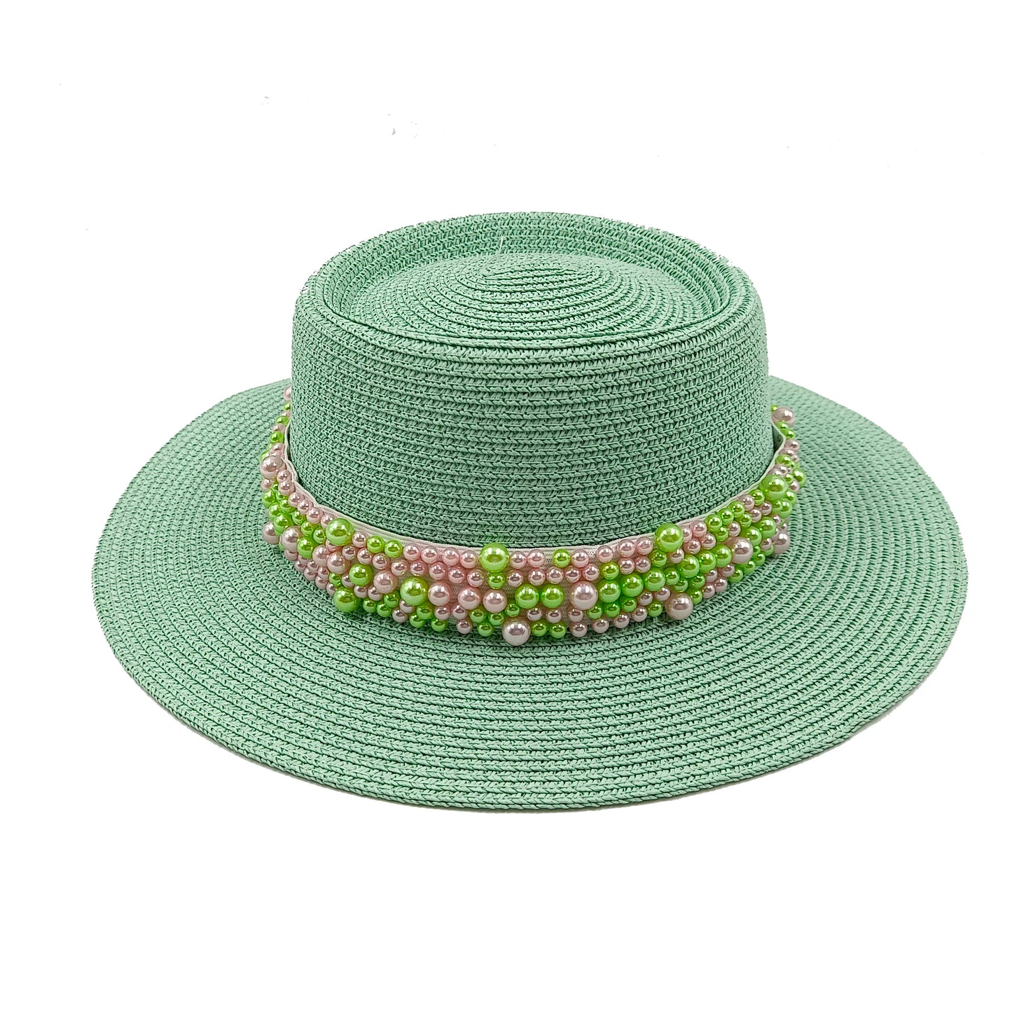 Women's Woven Straw Flat Brim Hat