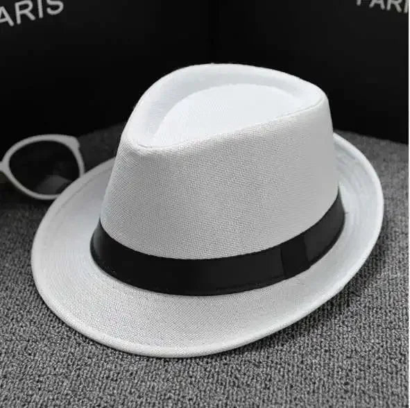 Men's Cotton Linen Jazz Fedora Hat