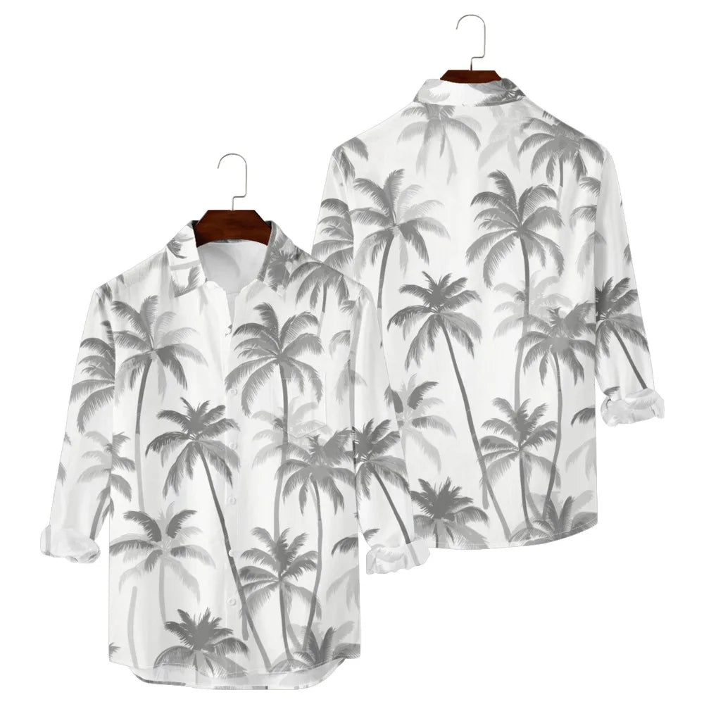 Men's Sunset Ombre Palm Print Hawaiian Shirt