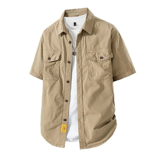 Men's American Retro Lapel Workwear Shirt