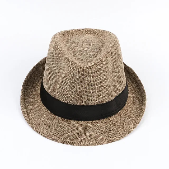 Men's Cotton Linen Jazz Fedora Hat