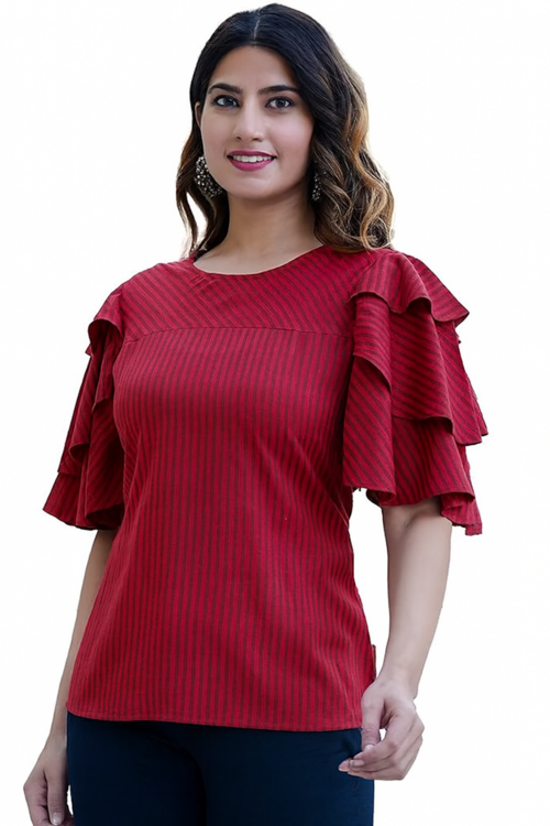 Casual Women Top-Maroon3